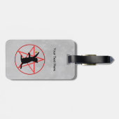 Silhouette der Schwarzen Katze mit Star auf Red Pe Gepäckanhänger (Rückseite horizontal)