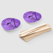 Silhouette der Schwarzen Kruge in Bäumen Lila Fächer (Non-assembled)