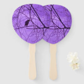 Silhouette der Schwarzen Kruge in Bäumen Lila Fächer (Vorne und Hinten)