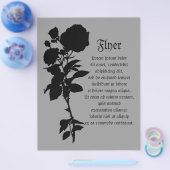 Silhouette der schwarzen Rose Flyer (Einzeln)