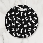 Silhouette der Schwarzen und Weißen Katze Geschenkanhänger (Rückseite)