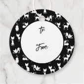 Silhouette der Schwarzen und Weißen Katze Geschenkanhänger (Vorderseite)