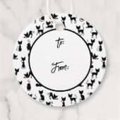 Silhouette der Schwarzen und Weißen Katze Geschenkanhänger (Vorderseite)