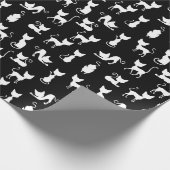 Silhouette der Schwarzen und Weißen Katze Geschenkpapier (Ecke)