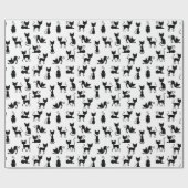 Silhouette der Schwarzen und Weißen Katze Geschenkpapier (Flach)