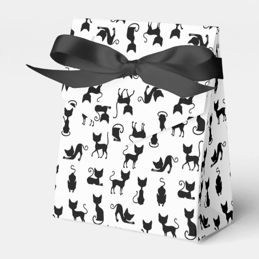 Silhouette der Schwarzen und Weißen Katze Geschenkschachtel (Vorderseite)