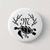 Silhouette der Schwarzmeerschildkröte Button (Vorderseite)
