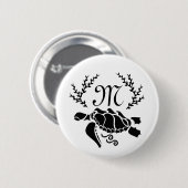 Silhouette der Schwarzmeerschildkröte Button (Vorne & Hinten)