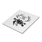 Silhouette der Schwarzmeerschildkröte Fliese (Seite)