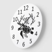 Silhouette der Schwarzmeerschildkröte Große Wanduhr (Winkel)