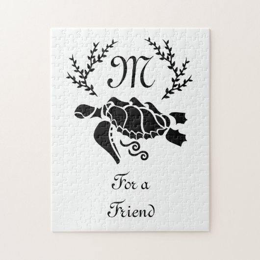 Silhouette der Schwarzmeerschildkröte Puzzle (Vertikal)