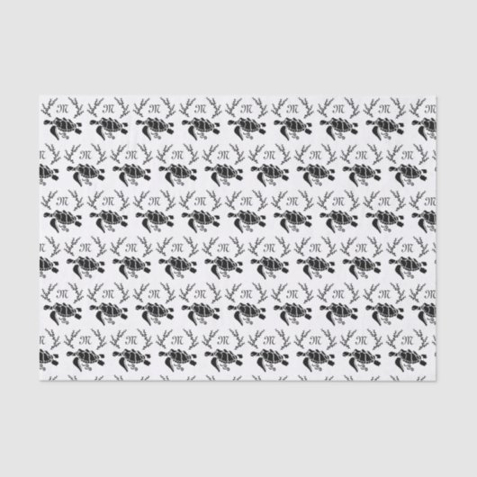 Silhouette der Schwarzmeerschildkröte Seidenpapier (Vorderseite)