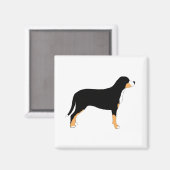 Silhouette der Schweizer Hundfarbe Magnet (Vorderseite/Rückseite)
