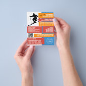 Silhouette der Skifahrer, Ski/Snowboarden Unterric Flyer (Gruppe)