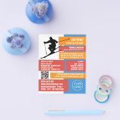 Silhouette der Skifahrer, Ski/Snowboarden Unterric Flyer (Einzeln)