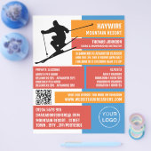 Silhouette der Skifahrer, Ski/Snowboarden Unterric Flyer (Einzeln)