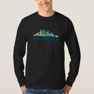 Silhouette der Skyline von Baltimore Maryland T-Shirt