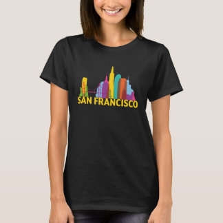 Silhouette der Skyline von San Francisco Californi T-Shirt