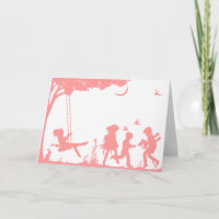 Silhouette der spielenden Kinder