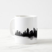 Silhouette der Stadt auf malerische Art Kaffeetasse (Vorderseite Links)