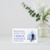 Silhouette der Stadtreinigung, Reinigungsservice Visitenkarte (Stehend Vorderseite)