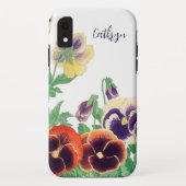 Silhouette der Stiefmütterchen mit Blumenmuster: V Case-Mate iPhone Hülle (Rückseite)