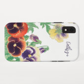 Silhouette der Stiefmütterchen mit Blumenmuster: V Case-Mate iPhone Hülle (Rückseite (Horizontal))