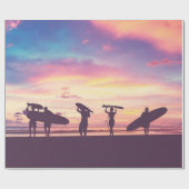 Silhouette der Surfer Geschenkpapier (Flach)