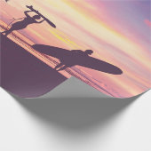 Silhouette der Surfer Geschenkpapier (Ecke)