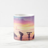 Silhouette der Surfer Kaffeetasse (Mittel)