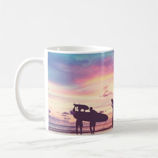 Silhouette der Surfer Kaffeetasse (Links)