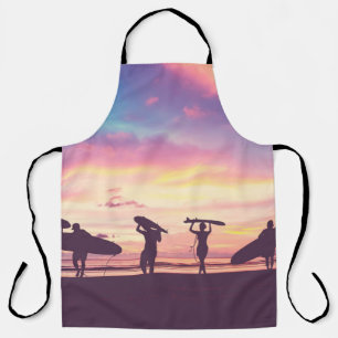 Silhouette der Surfer Schürze