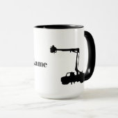 Silhouette der Tasse Lineman Truck und Linemen (VorderseiteRechts)