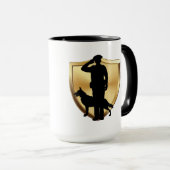 Silhouette der Tasse von Polizisten und K-9 Hunden (VorderseiteRechts)