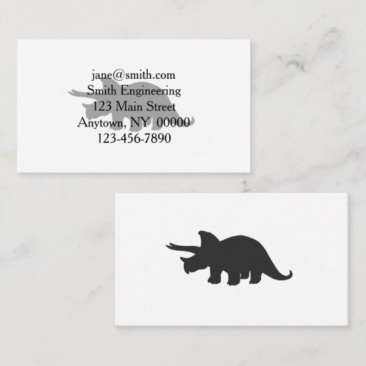 Silhouette der Triceratops - Wählen Sie die Hinter Visitenkarte (Vorne/Hinten)