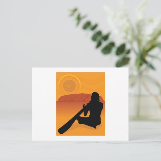 Silhouette der Ureinwohner Postkarte (Stehend Vorderseite)
