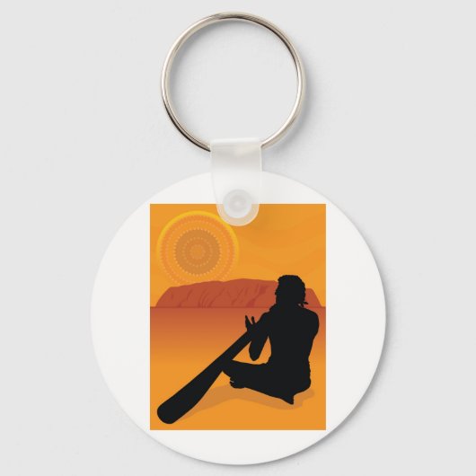 Silhouette der Ureinwohner Schlüsselanhänger (Vorderseite)