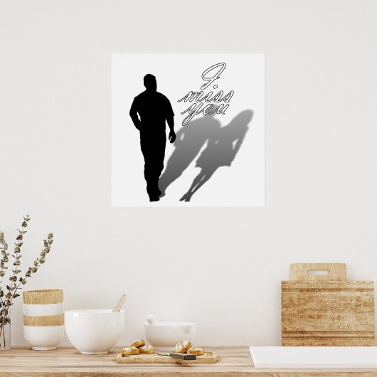 Silhouette der Vermissten Frau Poster (Küche)