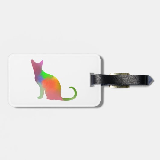 Silhouette der Wasserfarbe Gepäckanhänger (Rückseite horizontal)