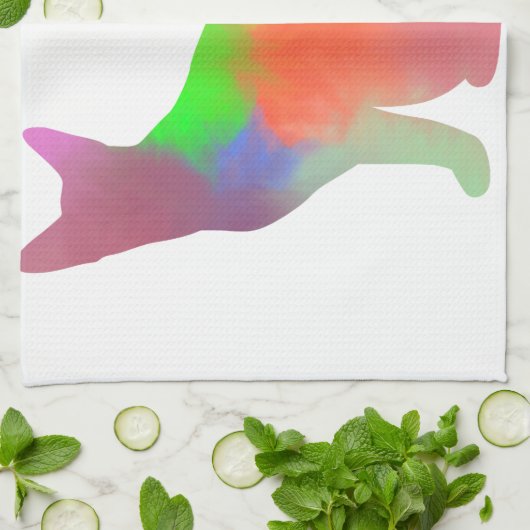 Silhouette der Wasserfarbe Handtuch (Gefaltet)