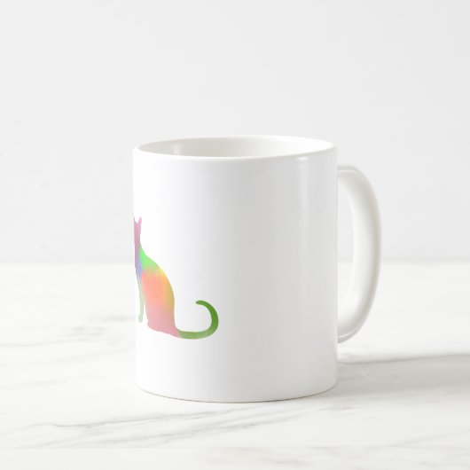 Silhouette der Wasserfarbe Kaffeetasse (VorderseiteRechts)