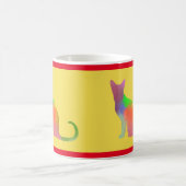 Silhouette der Wasserfarbe Katze mit roten Streife Kaffeetasse (Mittel)