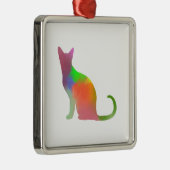 Silhouette der Wasserfarbe Silbernes Ornament (Rechts)