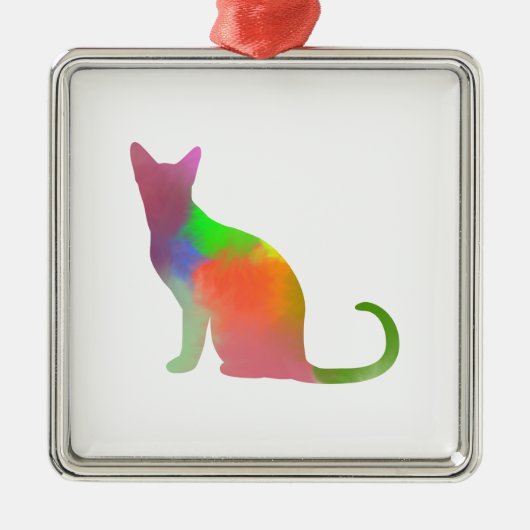 Silhouette der Wasserfarbe Silbernes Ornament (Vorne)