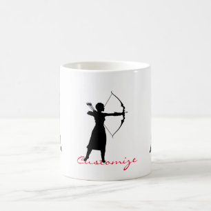 Silhouette der weiblichen Bogenschütze Thunder_Co Kaffeetasse