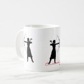 Silhouette der weiblichen Bogenschütze Thunder_Cov Kaffeetasse (Vorderseite Links)