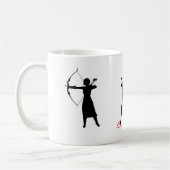 Silhouette der weiblichen Bogenschütze Thunder_Cov Kaffeetasse (Links)