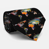 Silhouette der Weltkarte - Eine Abstrakte Welt Krawatte (Gerollt)