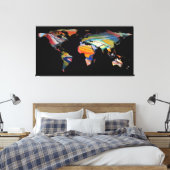 Silhouette der Weltkarte - Eine Abstrakte Welt Leinwanddruck (Insitu (Schlafzimmer))