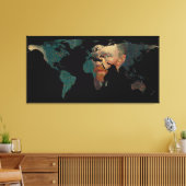 Silhouette der Weltkarte - Van Gogh-Selbstportrait Leinwanddruck (Insitu (Wohnzimmer))